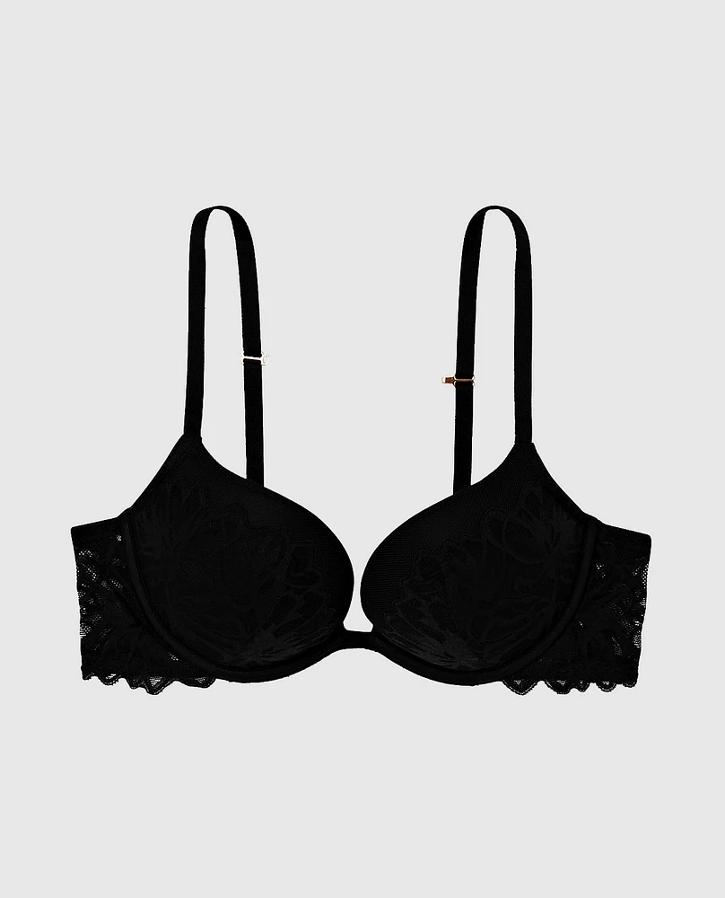 Push Up Bra with Lace Overlay