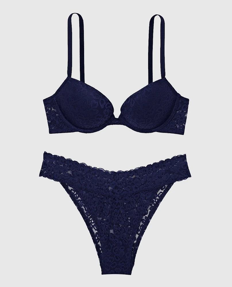 Push Up Bra with Allover Lace