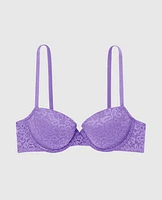 Soutien-gorge demi-buste légèrement doublé en dentelle