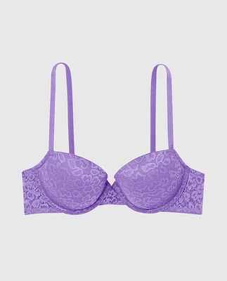 Lightly Lined Demi Bra with Allover Lace