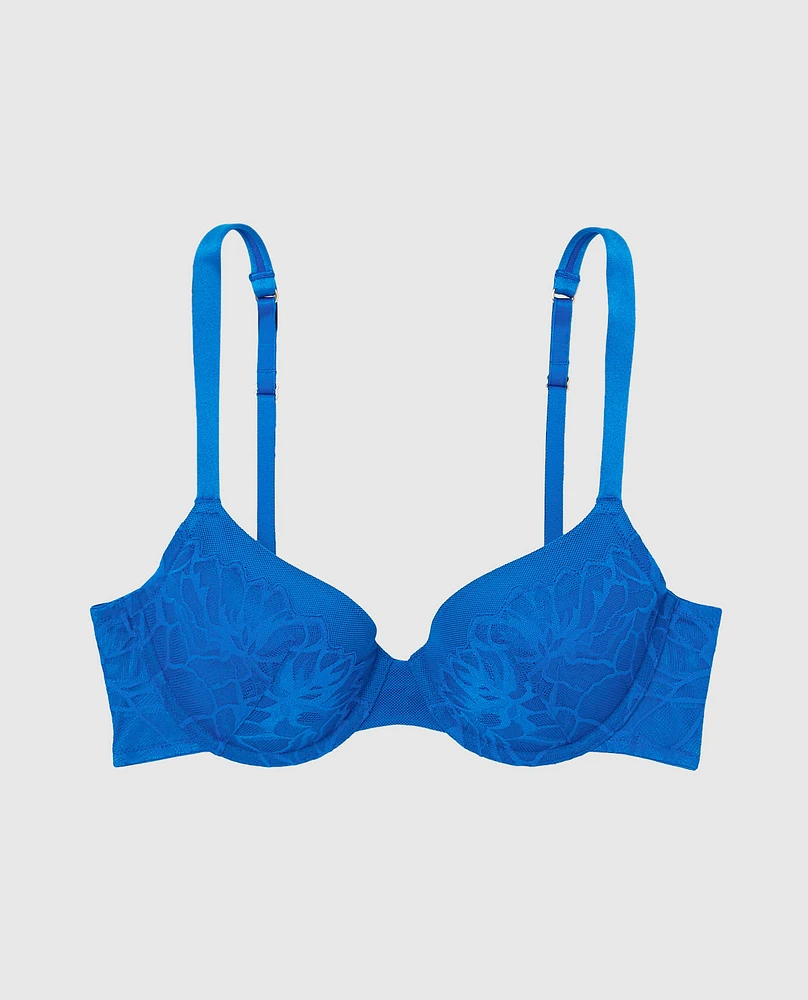 Soutien-gorge couvrant légèrement doublé avec incrustation en dentelle