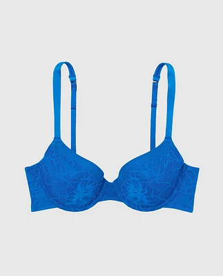 Soutien-gorge couvrant légèrement doublé avec incrustation en dentelle