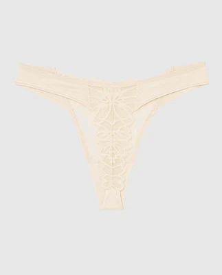 Lace High Leg Thong Panty