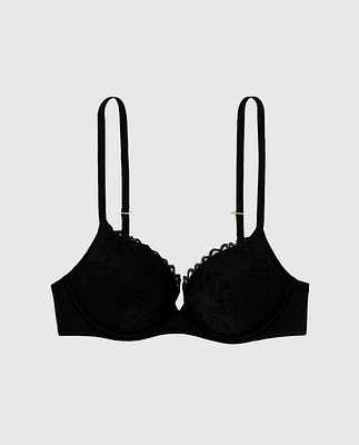 Up 2 Cup Push Bra with Lace Overlay