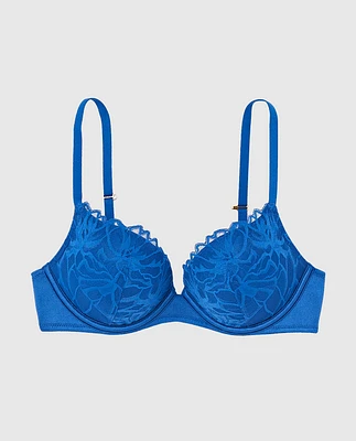 Up 2 Cup Push Bra with Lace Overlay