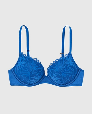 Up 2 Cup Push Bra with Lace Overlay