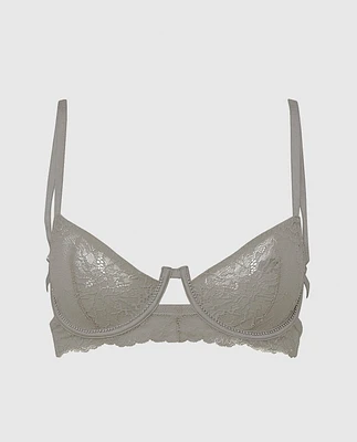 Unlined Balconette Lace Bra with Allover