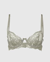 Unlined Balconette Lace Bra with Allover