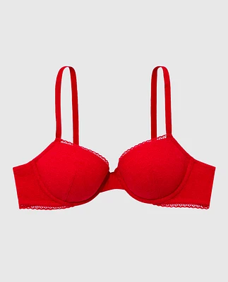 Soutien-gorge demi-buste en doux coton légèrement doublé