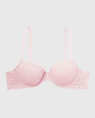 Lightly Lined Demi Bra with Allover Lace