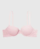 Lightly Lined Demi Bra with Allover Lace