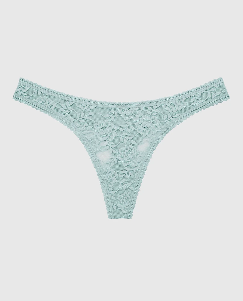 Thong Panty with Picot Trim