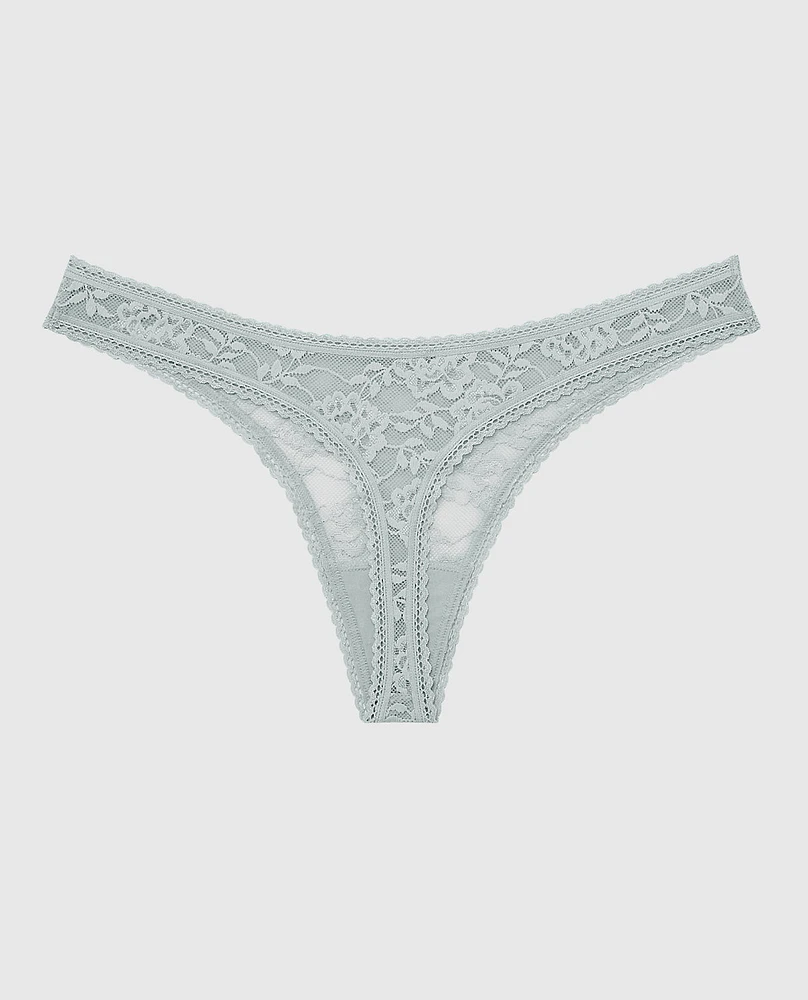 Thong Panty with Picot Trim