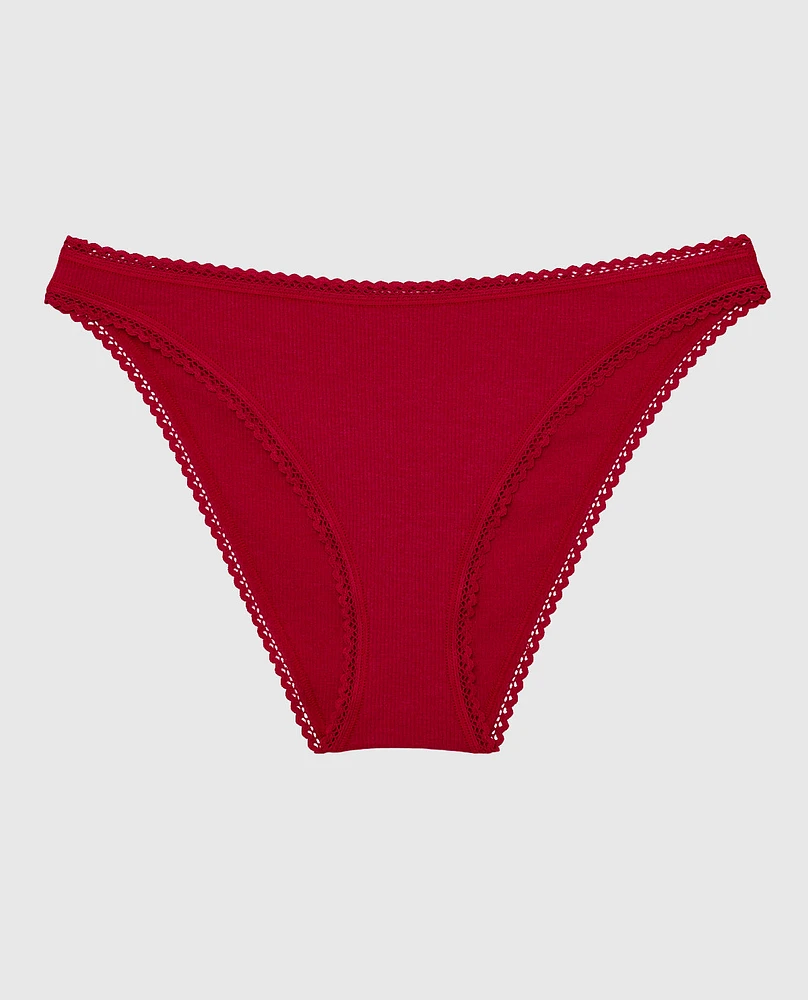 Culotte bikini avec bordure à pois