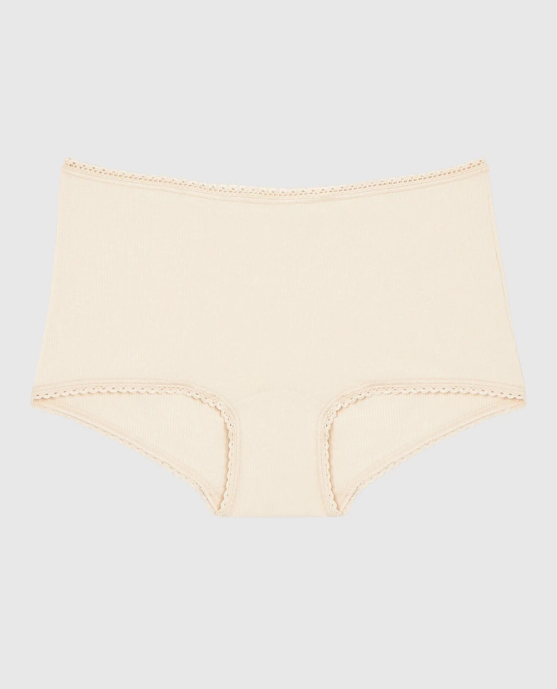 Boyshort Panty with Picot Trim