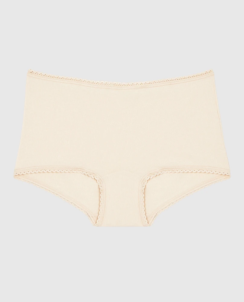 Boyshort Panty with Picot Trim