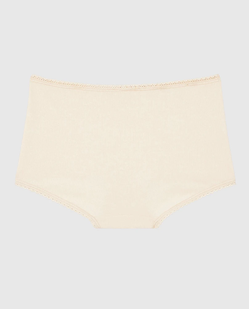 Boyshort Panty with Picot Trim