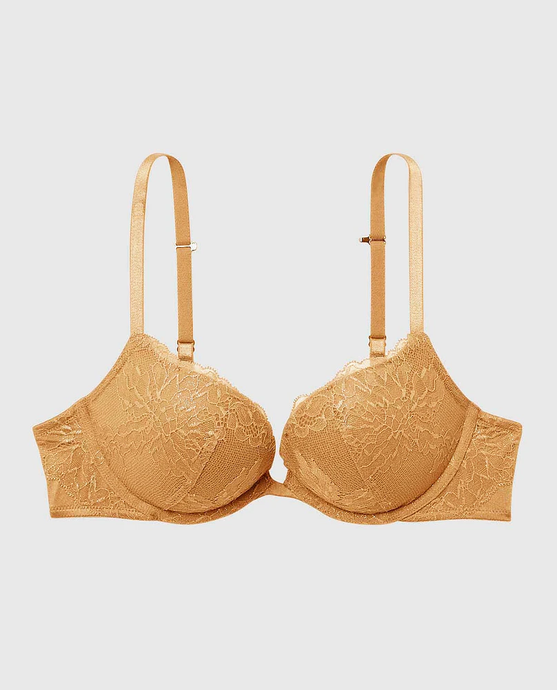 Push Up Bra with Lace Overlay