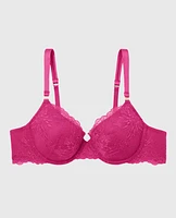 Lightly Lined Full Coverage Bra with Allover Lace