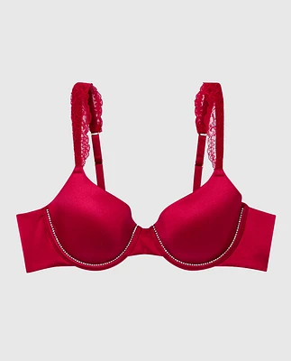 Lightly Lined Full Coverage Bra with Allover Lace