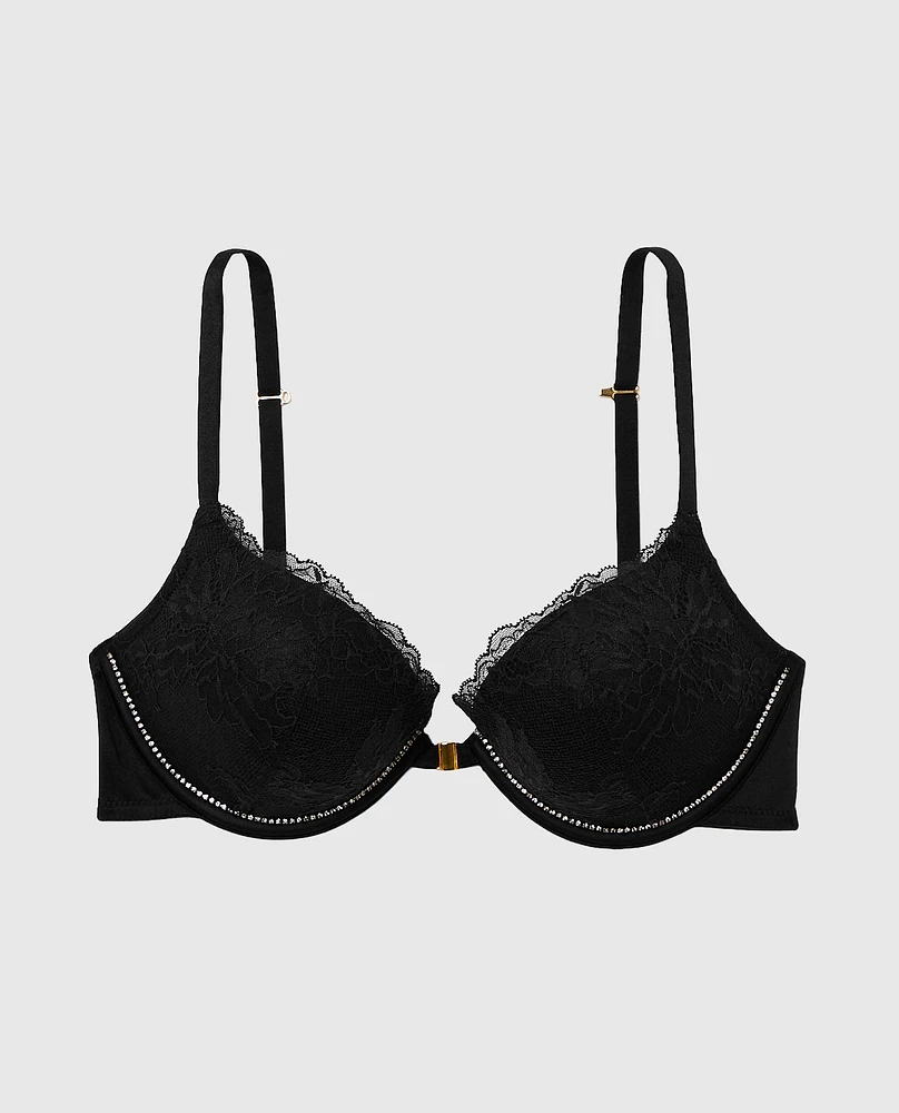 Up 2 Cup Push Bra with Allover Lace