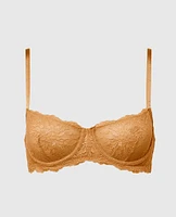 Unlined Balconette Bra with Allover Lace