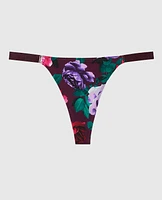 Floral High Leg Thong Panty