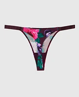 Floral High Leg Thong Panty