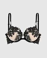 Push Up Bra with Lace Overlay