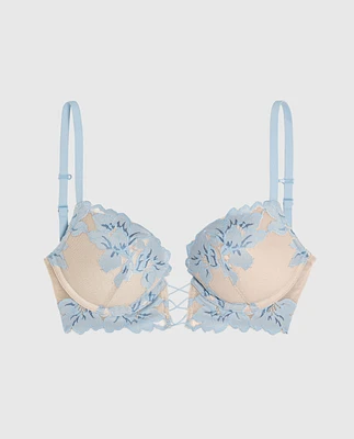 Push Up Bra with Lace Overlay