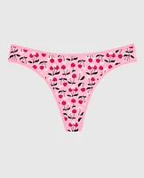 Tanga en coton cerise sur le gâteau