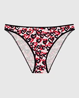 Cotton Bikini Panty Graffiti Hearts