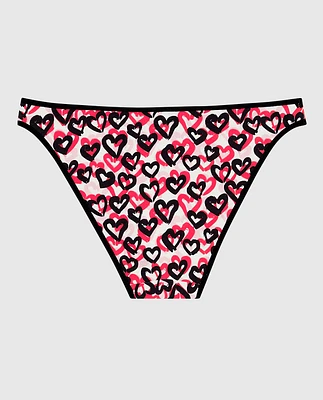 Cotton Bikini Panty Graffiti Hearts