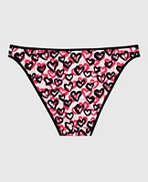 Cotton Bikini Panty Graffiti Hearts