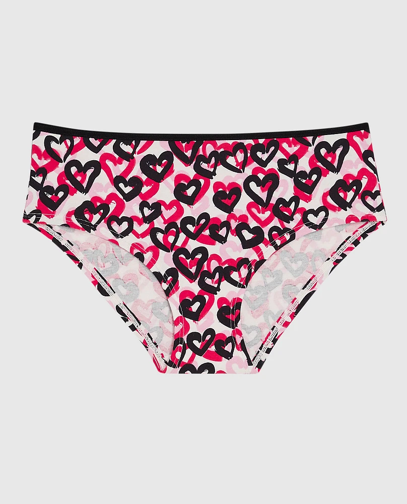 Cotton Hipster Panty Graffiti Hearts