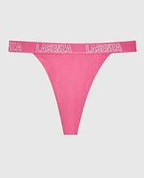 Thong Panty with Logo Sides