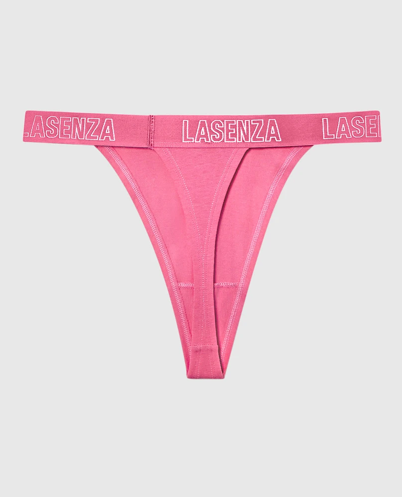 Thong Panty with Logo Sides