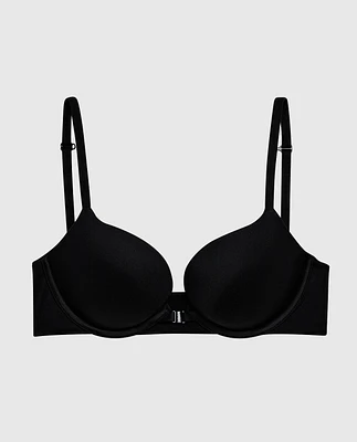 Push Up Bra with Front Clasp Black