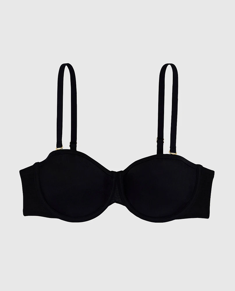 Soutien-gorge sans bretelles légèrement doublé avec mousse intercalaire