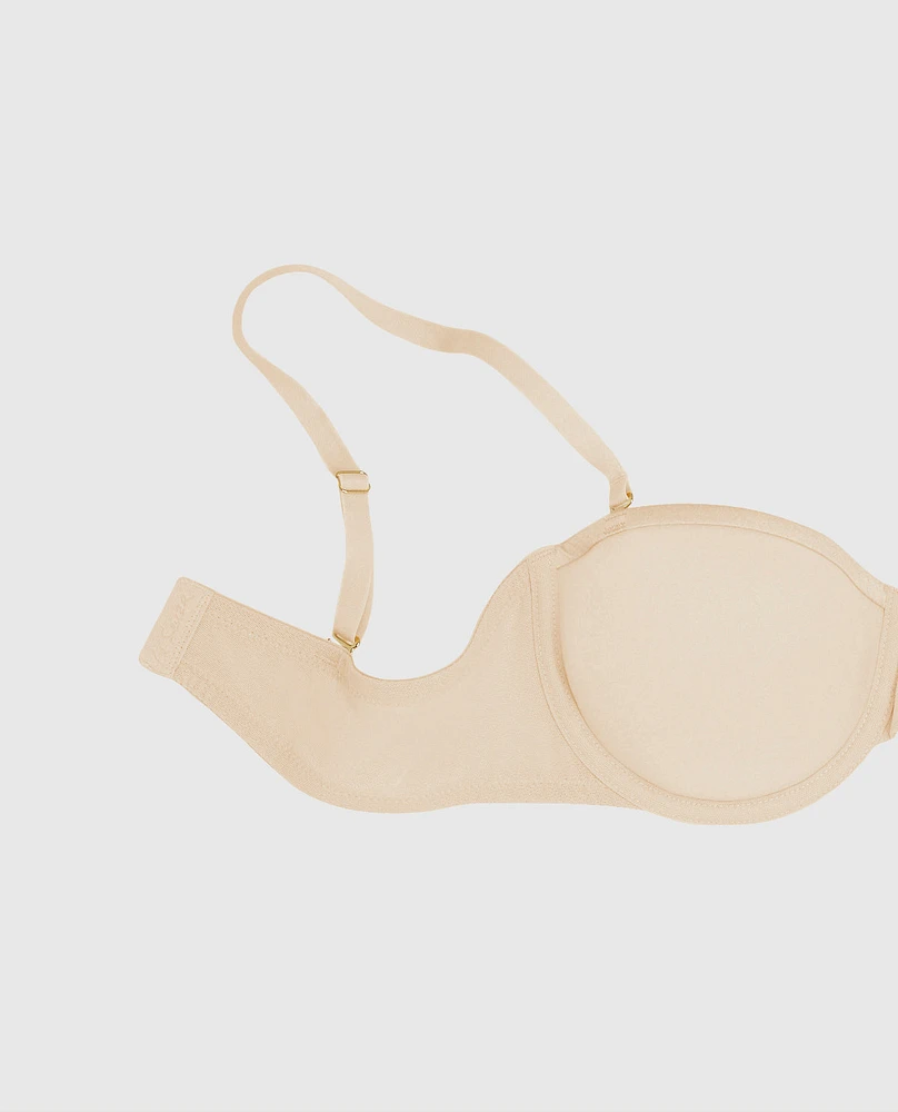 Soutien-gorge sans bretelles légèrement doublé avec mousse intercalaire