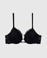 Soutien-gorge demi-buste en dentelle légèrement doublée avec mousse intercalaire