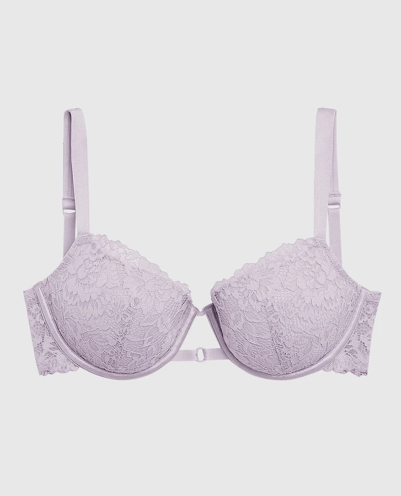 Lightly Lined Balconette Bra with Allover Lace