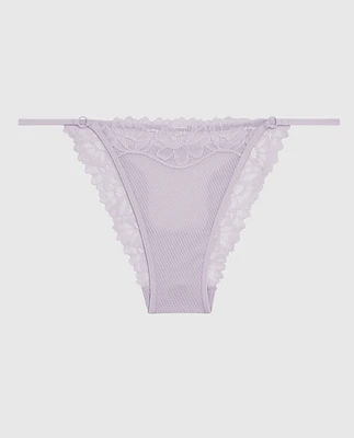 Culotte Cheeky à jambe échancrée en filet