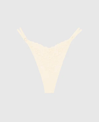 Lace High Leg Thong Panty