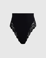 Culotte cheeky lissante taille haute noire