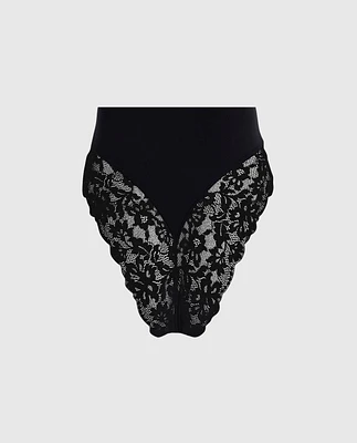 Culotte cheeky lissante taille haute noire