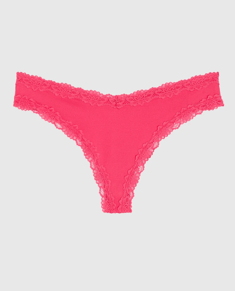 Tanga avec bordure en dentelle