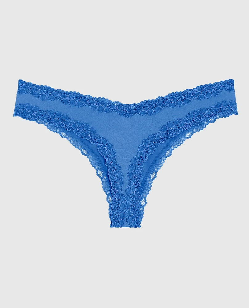 Lace Trim Thong Panty