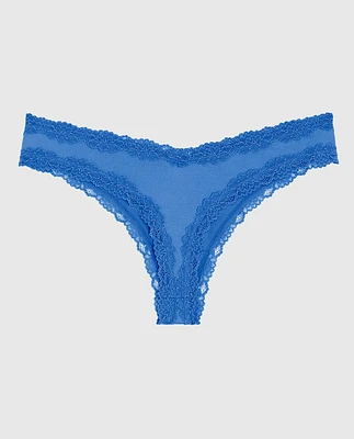 Tanga avec bordure en dentelle