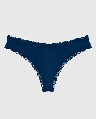 Thong Panty with Lace Trim